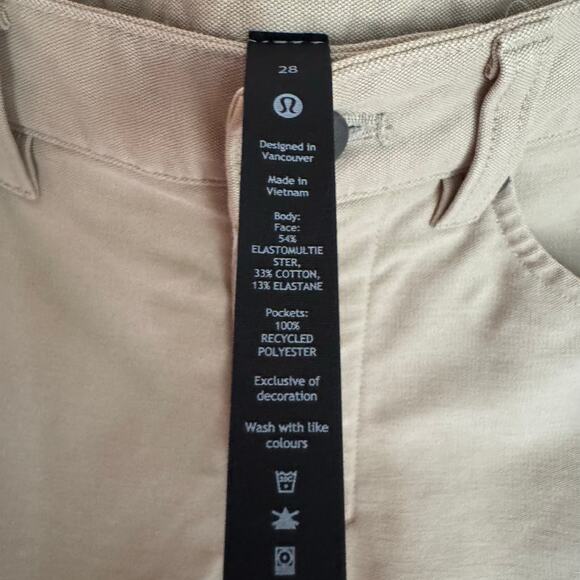 Lululemon Pants ABC Utilitech Tan Khaki Slim Casual Classic Versatile Size 28 - Picture 7 of 8